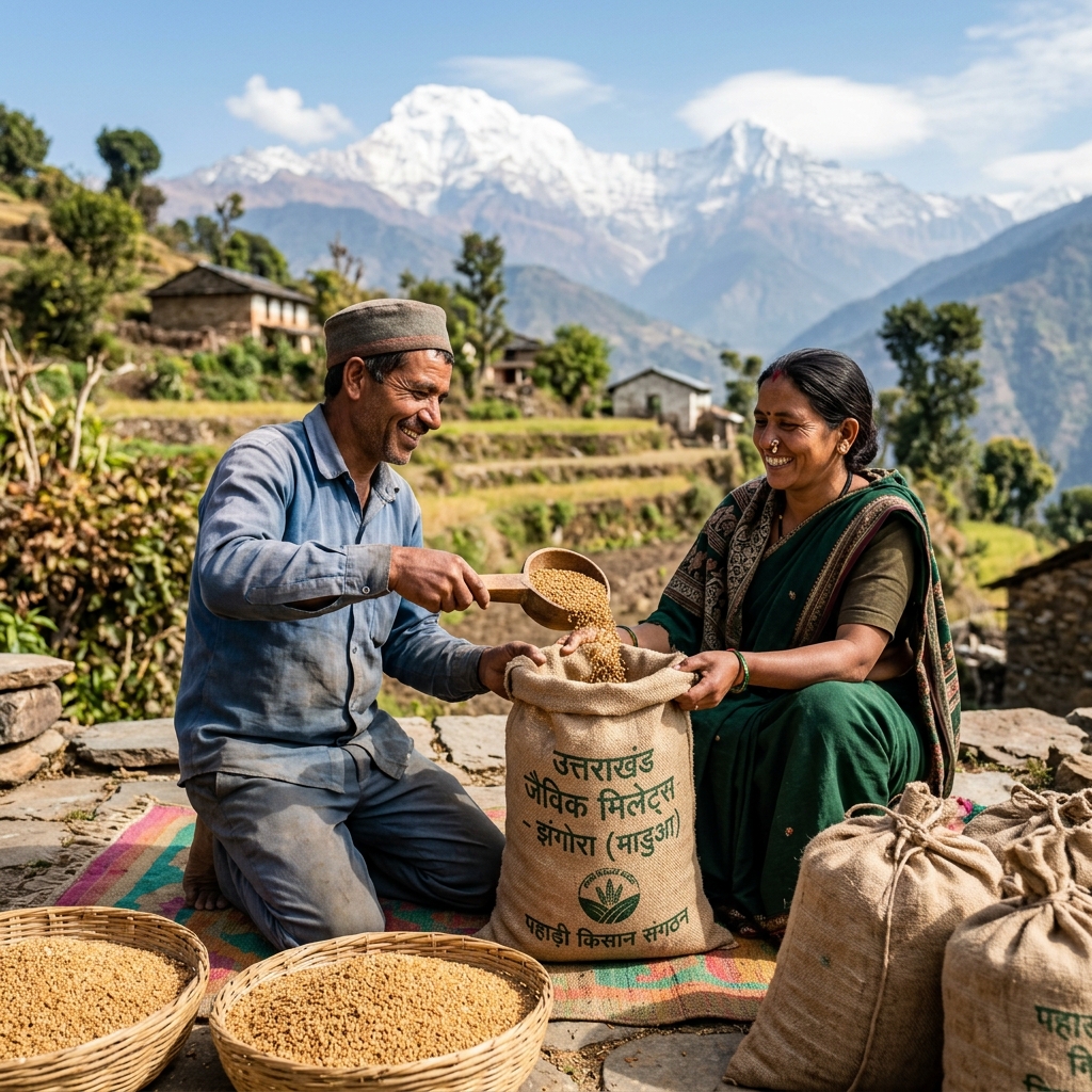 A proud Uttarakhand farmer